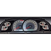 US Speedo Gauge Face Overlay - Silver Daytime Color/ White Letter Color - SSTUN05W