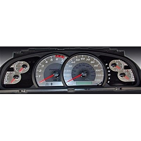 US Speedo Gauge Face Overlay - Silver Daytime Color/ White Letter Color - SSTUN05W