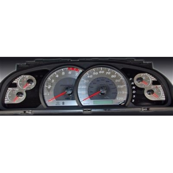 US Speedo Gauge Face Overlay - Silver Daytime Color/ White Letter Color - SSTUN05W