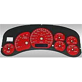 US Speedo Gauge Face Overlay - Red Daytime Color/ White Letter Color - CK1000245D
