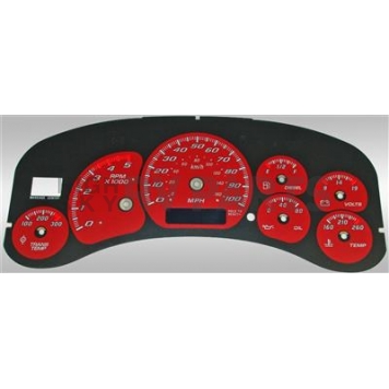 US Speedo Gauge Face Overlay - Red Daytime Color/ White Letter Color - CK1000245D