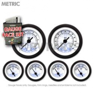 Aurora Instuments Gauge Face Overlay - Fiber White Daytime Color/ Black Letter Color - 8436