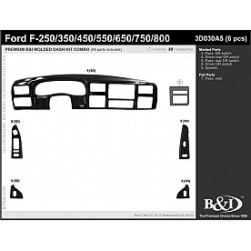 B & I Fender Dash Panel Trim 3D030A5SNB