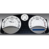 US Speedo Gauge Face Overlay - White Daytime Color/ Black Letter Color - COB060