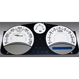 US Speedo Gauge Face Overlay - White Daytime Color/ Black Letter Color - COB060