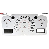 US Speedo Gauge Face Overlay - White Daytime Color/ Black Letter Color - FOC070