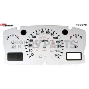 US Speedo Gauge Face Overlay - White Daytime Color/ Black Letter Color - FOC070