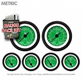 Aurora Instuments Gauge Face Overlay - Fiber Green Daytime Color/ White Letter Color - 8437