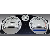 US Speedo Gauge Face Overlay - Silver Daytime Color/ Black Letter Color - COB062