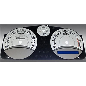 US Speedo Gauge Face Overlay - Silver Daytime Color/ Black Letter Color - COB062