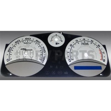US Speedo Gauge Face Overlay - Silver Daytime Color/ Black Letter Color - COB062