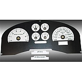 US Speedo Gauge Face Overlay - White Daytime Color/ Black Letter Color - FX4040