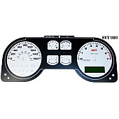 US Speedo Gauge Face Overlay - White Daytime Color/ Black Letter Color - SVT080