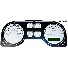 US Speedo Gauge Face Overlay - White Daytime Color/ Black Letter Color - SVT080