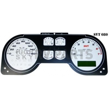 US Speedo Gauge Face Overlay - White Daytime Color/ Black Letter Color - SVT080