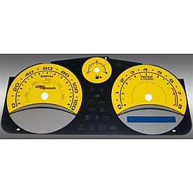 US Speedo Gauge Face Overlay - Yellow Daytime Color/ Black Letter Color - COB063