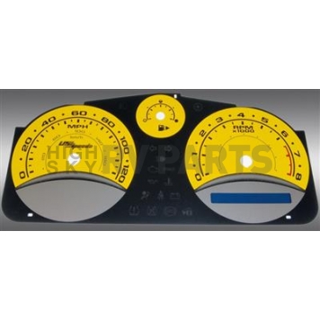 US Speedo Gauge Face Overlay - Yellow Daytime Color/ Black Letter Color - COB063