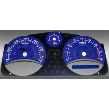 US Speedo Gauge Face Overlay - Blue Daytime Color/ White Letter Color - COB064