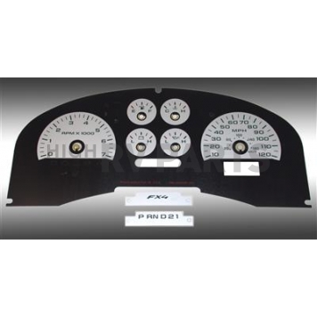 US Speedo Gauge Face Overlay - Silver Daytime Color/ Black Letter Color - FX4042