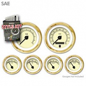 Aurora Instuments Gauge Face Overlay - Fiber Tan Daytime Color/ Black Letter Color - 944