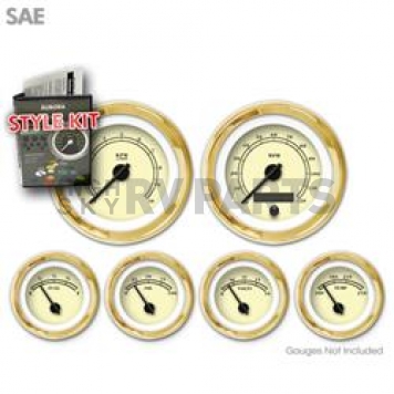 Aurora Instuments Gauge Face Overlay - Fiber Tan Daytime Color/ Black Letter Color - 944