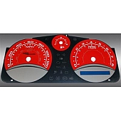 US Speedo Gauge Face Overlay - Red Daytime Color/ White Letter Color - COB065