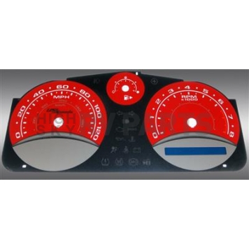 US Speedo Gauge Face Overlay - Red Daytime Color/ White Letter Color - COB065