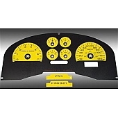 US Speedo Gauge Face Overlay - Yellow Daytime Color/ Black Letter Color - FX4043