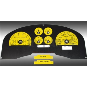 US Speedo Gauge Face Overlay - Yellow Daytime Color/ Black Letter Color - FX4043