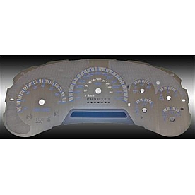 US Speedo Gauge Face Overlay - Silver Daytime Color/ Blue Letter Color - SSGM21B