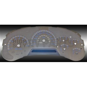US Speedo Gauge Face Overlay - Silver Daytime Color/ Blue Letter Color - SSGM21B