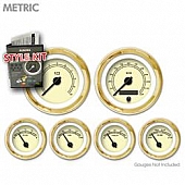 Aurora Instuments Gauge Face Overlay - Fiber Tan Daytime Color/ Black Letter Color - 4575