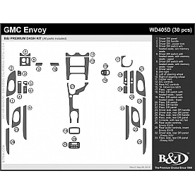 B & I Fender Dash Panel Trim WD405DDET