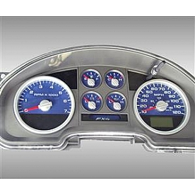 US Speedo Gauge Face Overlay - Blue Daytime Color/ White Letter Color - FX4044