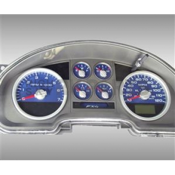 US Speedo Gauge Face Overlay - Blue Daytime Color/ White Letter Color - FX4044