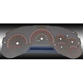 US Speedo Gauge Face Overlay - Silver Daytime Color/ Red Letter Color - SSGM21R