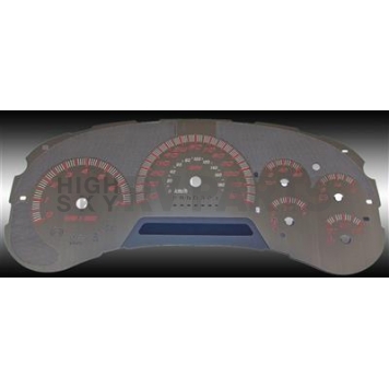 US Speedo Gauge Face Overlay - Silver Daytime Color/ Red Letter Color - SSGM21R