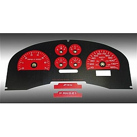 US Speedo Gauge Face Overlay - Red Daytime Color/ White Letter Color - FX4045
