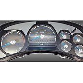 US Speedo Gauge Face Overlay - Silver Daytime Color/ Blue Letter Color - SSGM22B