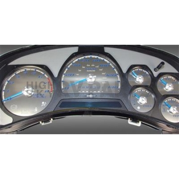 US Speedo Gauge Face Overlay - Silver Daytime Color/ Blue Letter Color - SSGM22B