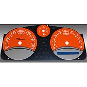 US Speedo Gauge Face Overlay - Orange Daytime Color/ White Letter Color - COB069