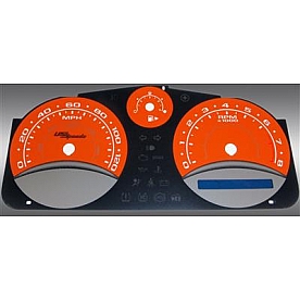 US Speedo Gauge Face Overlay - Orange Daytime Color/ White Letter Color - COB069