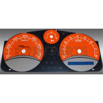 US Speedo Gauge Face Overlay - Orange Daytime Color/ White Letter Color - COB069