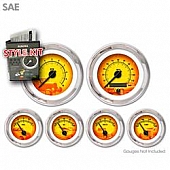 Aurora Instuments Gauge Face Overlay - Fiber Yellow And Orange Daytime Color/ Black Letter Color - 2011