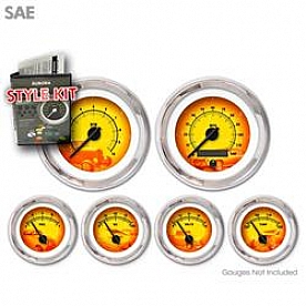 Aurora Instuments Gauge Face Overlay - Fiber Yellow And Orange Daytime Color/ Black Letter Color - 2011