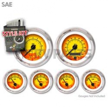 Aurora Instuments Gauge Face Overlay - Fiber Yellow And Orange Daytime Color/ Black Letter Color - 2011