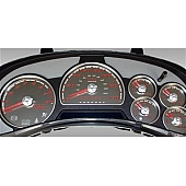 US Speedo Gauge Face Overlay - Silver Daytime Color/ Red Letter Color - SSGM22R