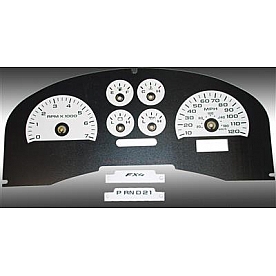 US Speedo Gauge Face Overlay - White Daytime Color/ Black Letter Color - FX4070