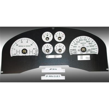 US Speedo Gauge Face Overlay - White Daytime Color/ Black Letter Color - FX4070