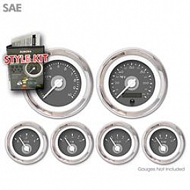 Aurora Instuments Gauge Face Overlay - Fiber Gray Daytime Color/ White Letter Color - 966